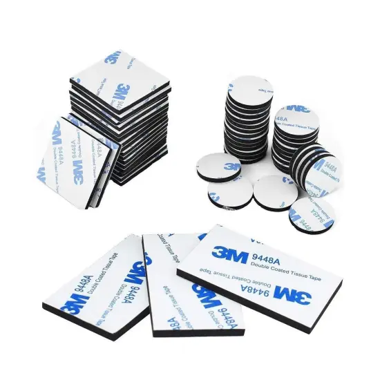 60 Pieces Double Sided Foam Tape Strong Pad Mounting,Black Self-Adhesive Tape Include Square Round and Rectangular {2}