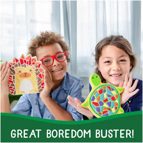 Mosaic Turtle, Hedgehog, & Sun Stepping Stone, Includes 3-Pack 7-Inch Ceramic Stepping Stone & 6 Vibrant Paints, Paint Your Own & DIY Stepping Stone for Kids Ages 8+ {6}