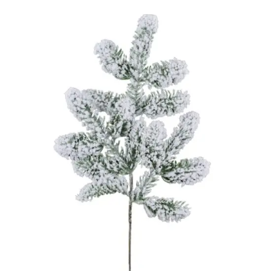 21" Artificial Snow Noble Pine Spray - Snow-Dusted Pine Branch for Winter and Holiday Decorations - XV7606 {1}