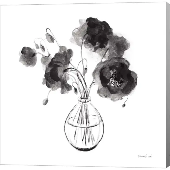 Garden Cuttings II Black by Danhui Nai 12" x 12" Canvas Wall Art {1}