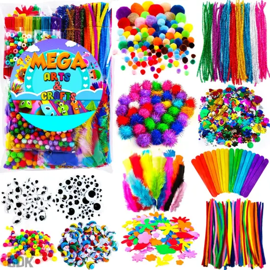 1170+ Pieces GoodyKing Arts and Crafts Supplies for Kids -Craft Art Supply Kit for Toddlers Kids Craft Supplies & Materials Age 4 5 6 7 8 9 - All in One D.I.Y. Crafting School Supplies (Large) {2}