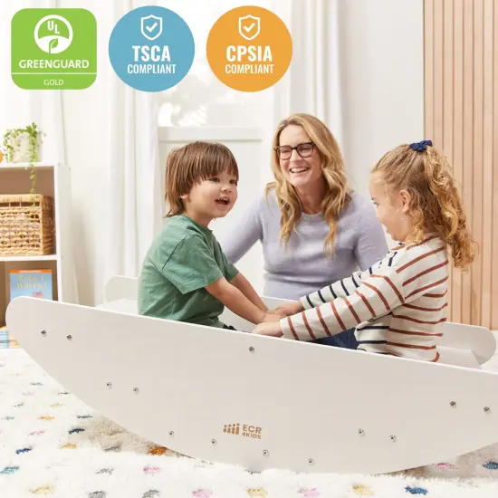 Rocking Boat and Steps, Play Center White Wash {5}