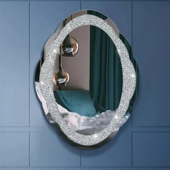 Contemporary Cloud-shape Accent Mirror Crush Diamond for Wall Bathroom Vanity {4}