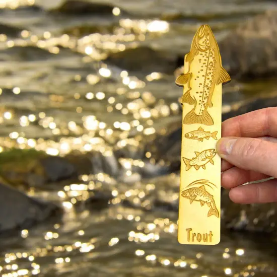 Bookmark - Trout - birch wood {2}