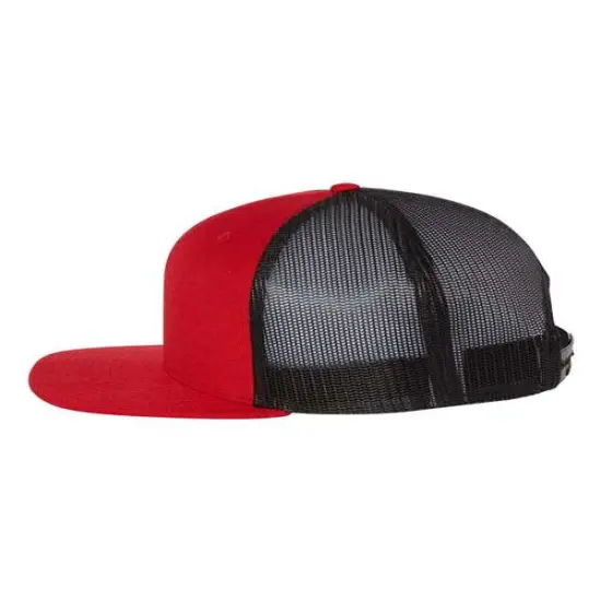 Richardson&reg; Wool Blend Flat Bill Trucker Cap Red/ Black {5}