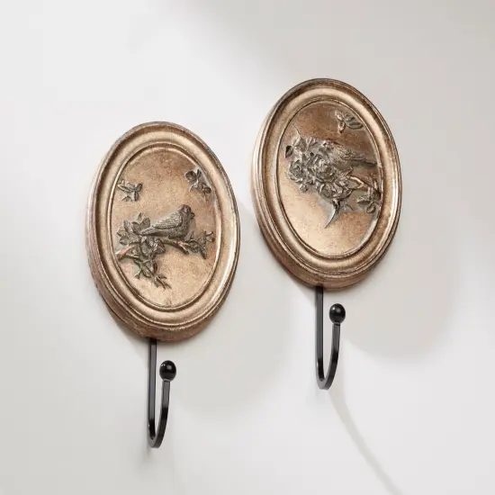 AA Importing 66212-gl Antique Gold Bird Hook Pair {1}