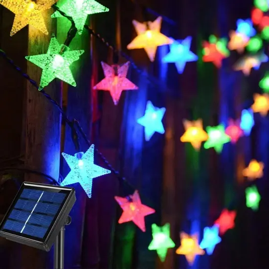 Christmas Solar Star String Lights 16.4FT 50LED Outdoor Solar Patio Lights {5}