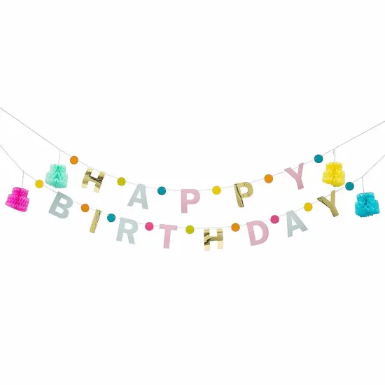 Birthday Cake Honeycomb Garland - 2 Pc {5}