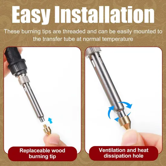 Lothee 43 Pieces Wood Burning Tip Set Wood Burning Tip Wood Burning Tips Template for DIY Embossing and Carving Crafts Wood Burning (Different Shape) {6}