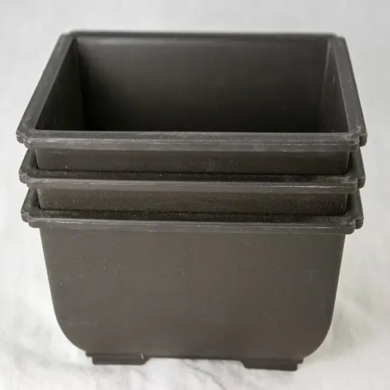 3 Rectangular Plastic Bonsai Training Pot, Succulent Planter 5.75"x 4.25"x 2.5" {3}