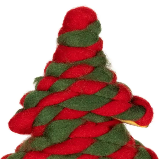 Northlight Twisted Yarn Plush Christmas Tree Decoration - 15.25" Red {7}