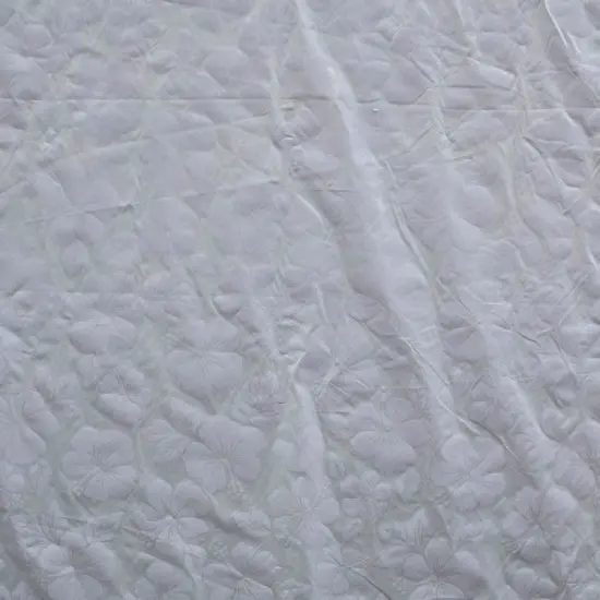 1 Yard Hibiscus Flower Polyester Fabric For Apparel Sewing And Tropical Craft Projects 60 Inch White {1}