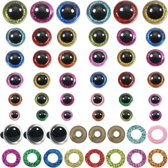 120pcs Glitter Plastic Safety Eyes {1}