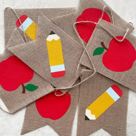 Apple Pencil Banner First Day of School Decorations {3}