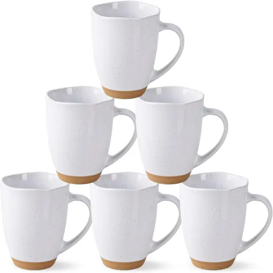 12oz Ceramic Coffee Mugs set of 6, Stylish Coffee Mugs {1}