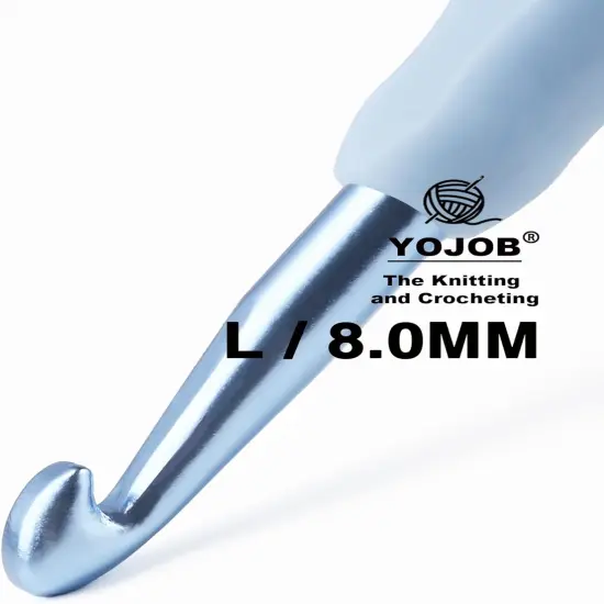 2Pack Size 7.0mm, L / 8.0mm Crochet Hooks, Super Smooth & Ergonomic for Beginner and Advanced {5}