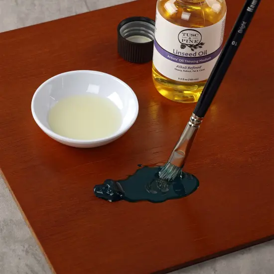 Tusc & Pine Alkali Refined Linseed Oil Paint Medium - Enhance Flow, Translucency & Gloss - Solvent Free Drying Oil Paint Thinner for Artists - Made in North Carolina {3}