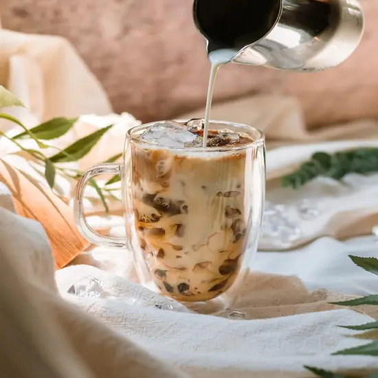 Double Wall Glass Coffee Mugs (4-Pack) - 12 Ounces Clear Glass Coffee Cups {3}