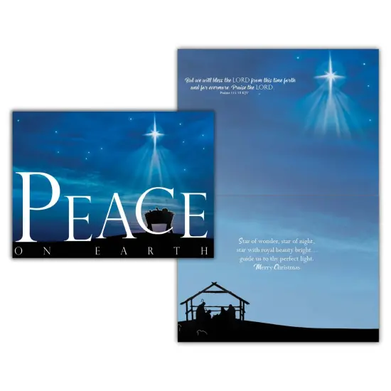 Boxed Christmas Cards -Peace on Earth Nativity, KJV 12 Cards and Envelopes {1}