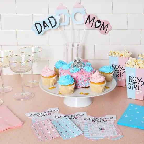 Big Dot of Happiness Baby Gender Reveal Glasses - Paper Card Stock Team Boy or Girl Party Photo Booth Props Kit - 10 Count {5}