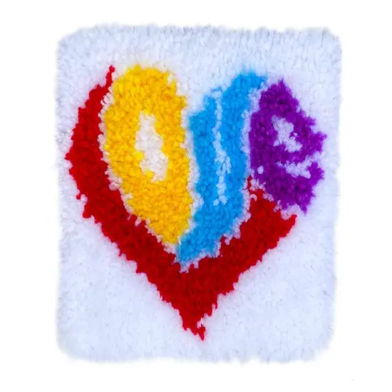 ZuoAnLF Latch Hook Kits for Adults Kids,Soft Simple Embroidery DIY Latch Hook Craft Kit with Printed Pattern Include Latch Hook10x10 Inch (Love) {1}