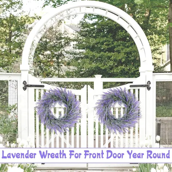 Spring Artificial Lavender Wreath, 20Inch Purple Lavender Wreath for Front Door {5}