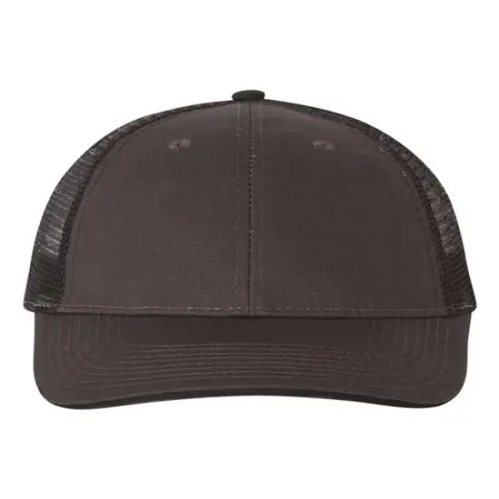 Valucap&reg; Sandwich Trucker Cap Stylish Comfortable Fit Charcoal/ Black {1}