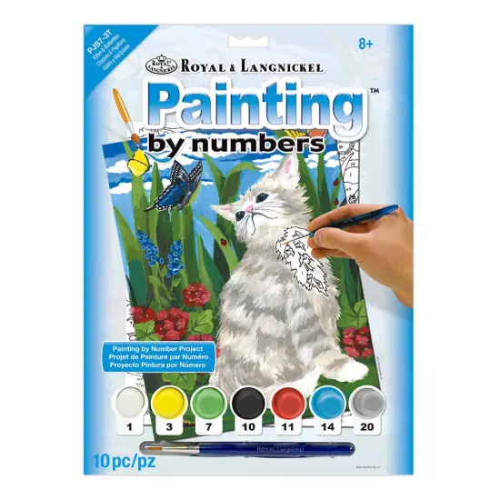 PJS7 | Painting by numbers&trade; 10pc 8.75" x 11.375" Kitten & Butterflies Painting Project {1}