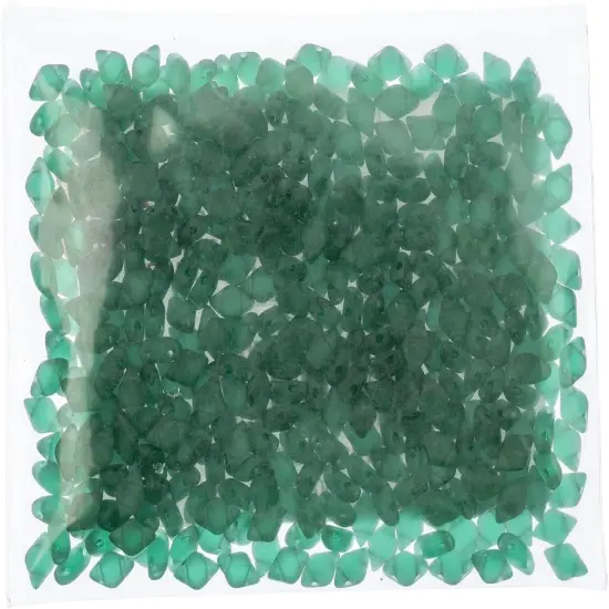 Matubo 2-Hole Czech Glass Transparent Matte Gemduo Beads, 50g Emerald Matte {2}