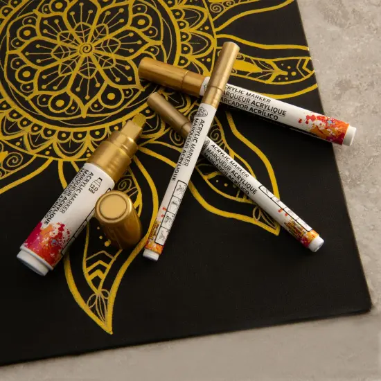 MARK-2703 | 4PC Gold Acrylic Paint Markers {5}