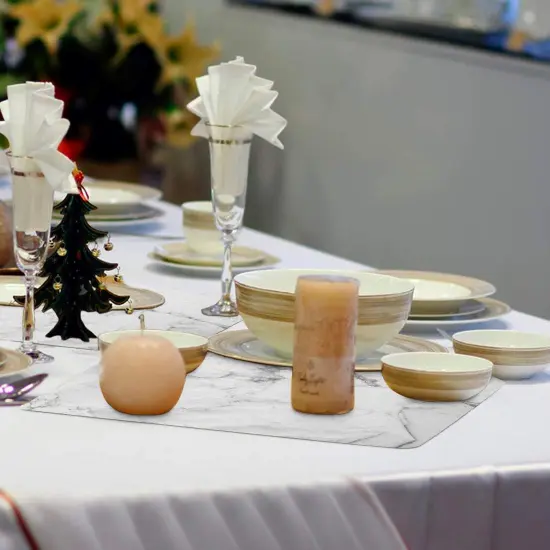 Marble Placemats Washable for Dining Table Set of 6 Thin Environmental Table Mats Wipeable Easy Clean {5}