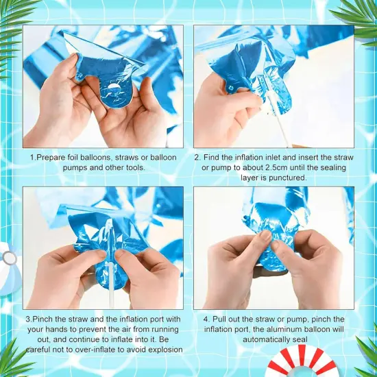 Summer Pool Beach Hanging Swirls 9 Pack Foil Ceiling Hanging Swirls Pool Party Balloons Swimming Pool Birthday Party Banner Beach {2}