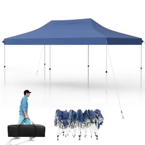 Oxford Pop-Up Canopy Tent with UV and Height Adjustments Blue {4}