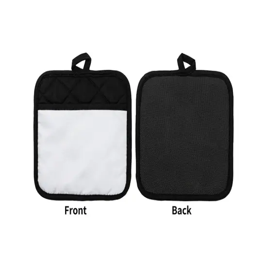 Craft Express 2 Pack Black Pot Holders with Pocket &ndash; Sublimation-Ready Kitchen Blanks {4}