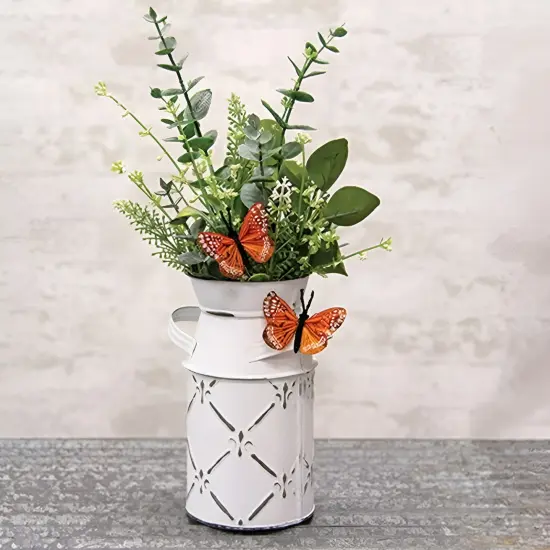 2 Asstd. Orange Butterfly Floral Picks for Home Decor and Flower Arrangements {2}