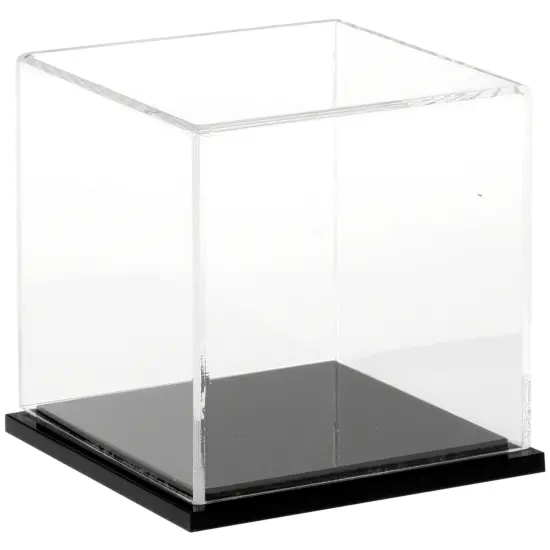 Plymor Clear Acrylic Display Case, 4" x 4" x 4" Black (Mirrored) {2}