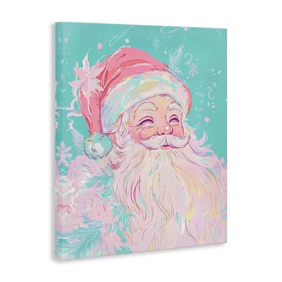 Stupell Industries Pastel Jolly Santa Claus Canvas Design by Arlington Prints {3}