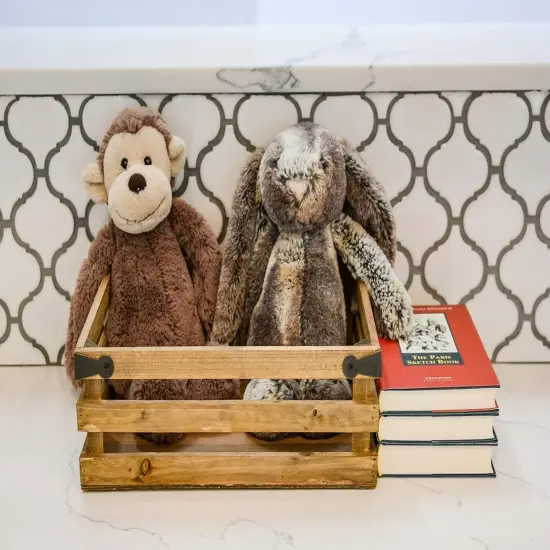 Rustic Small Wooden Crate, Gift Basket, Decorative Tray, Storage Organizer, Farmhouse Style Decor, Wood Storage Crates Container, Decorative Display Trays For Home D&eacute;cor {4}