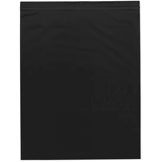 Plymor 12" x 15", Black 2 Mil Zipper Reclosable Plastic Bags {1}