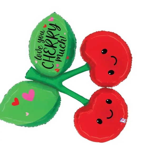 Betallic&reg; 37 Inch Love You Cherry Much Cherries Foil Mylar Balloon {2}
