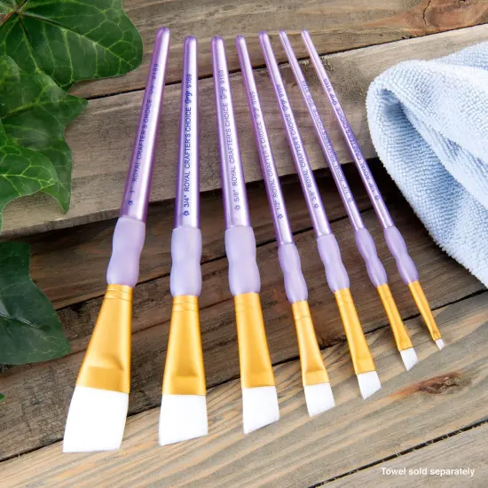 RCC 308 | Crafter's Choice™ 7pc White Taklon Angular Brush Set {6}