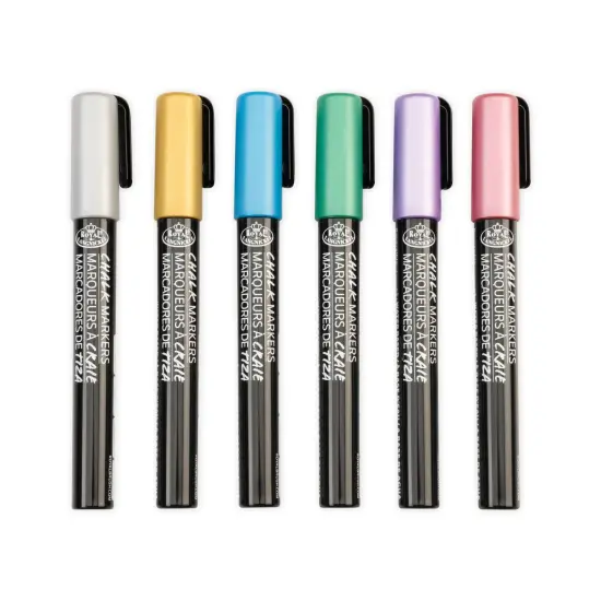 MARK-2803 | 6PC 2mm Metallic Chalk Marker Set {3}
