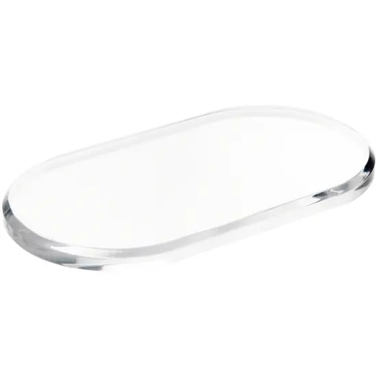 Plymor Clear Acrylic Oval Beveled Display Base, 9" W x 5" D x 0.5" H {2}