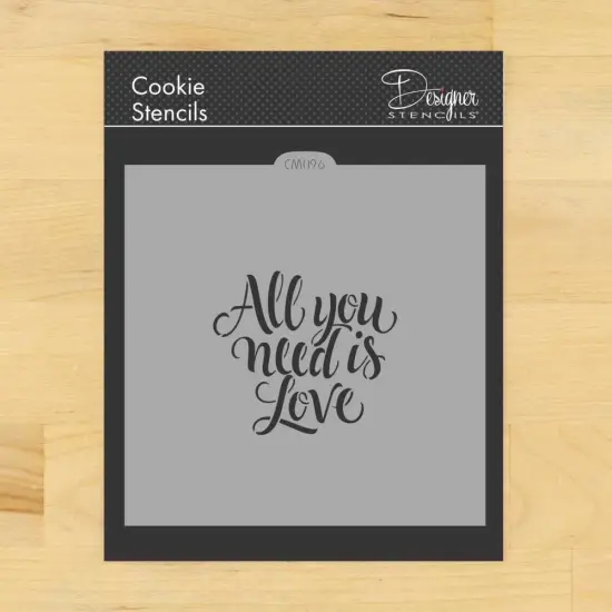All You Need Is Love Cookie and Craft Stencil | CM096 by Designer Stencils | Cookie Decorating Tools | {1}