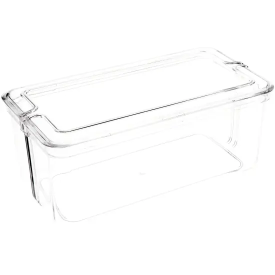 Pioneer Plastics 149C Clear Rectangular Plastic Container, 7.375" W x 3.6875" D x 3" H {1}