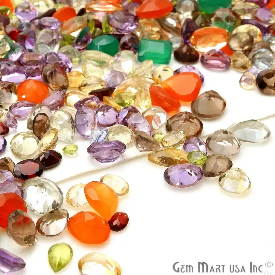 Mix Gemstone, 100% Natural Faceted Loose Gems, Wholesale Gemstones, 4-8mm, 50 Carats {4}