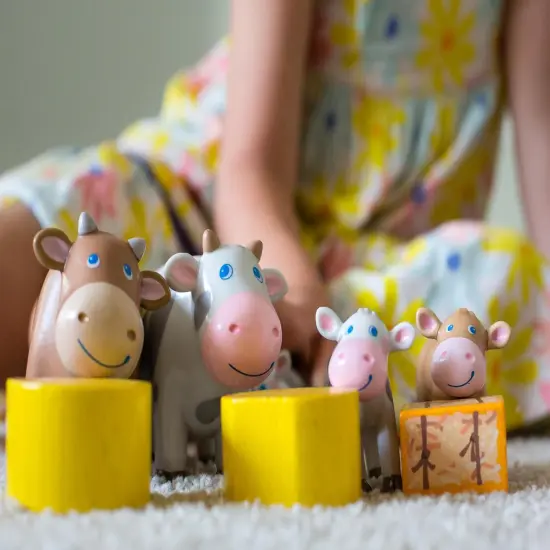 HABA Little Friends Spotted Calf - 2.75" Farm Animal Toy Figure Multicolor {6}