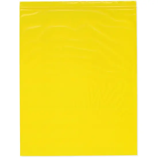 Plymor 12" x 15", Yellow 2 Mil Zipper Reclosable Plastic Bags {1}