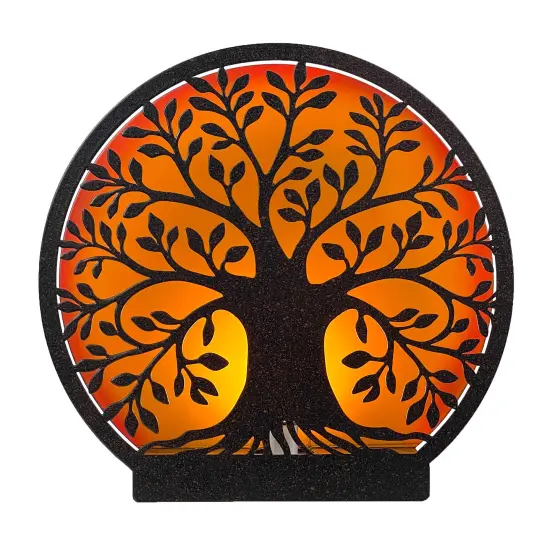 Tree of Life Metal Accent Light - 8" Plug-In Table Lamp {1}