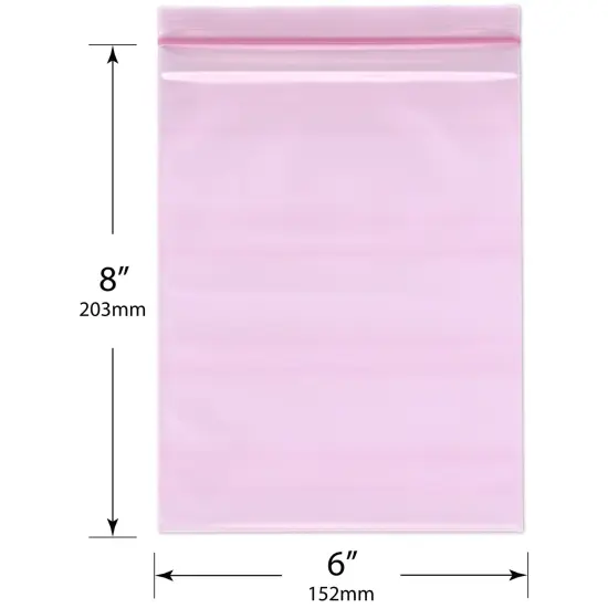 Plymor 6" x 8" (Pack of 100), 4 Mil Heavy Duty Anti-Static Zipper Reclosable Plastic Bags {3}